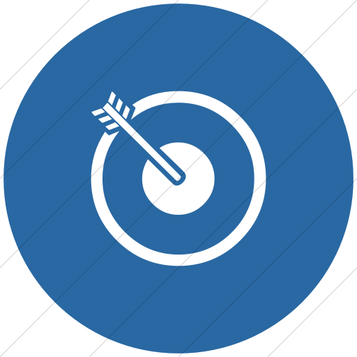 Flat Circle White On Blue Classica Bullseye Icon