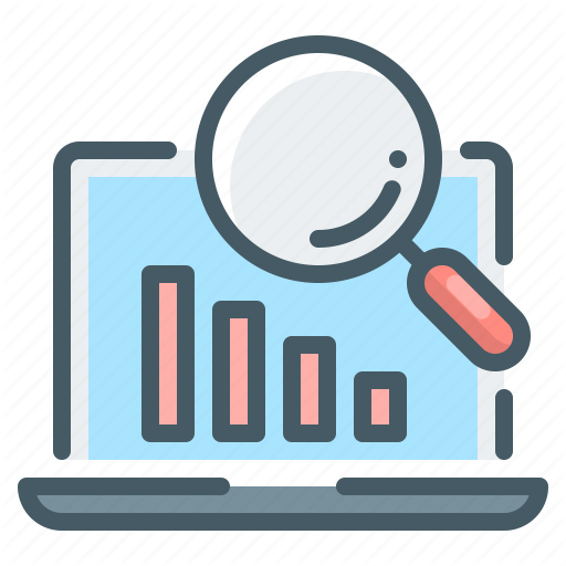 Case, Case Study, Chart, Graph, Laptop, Magnifier, Study Icon