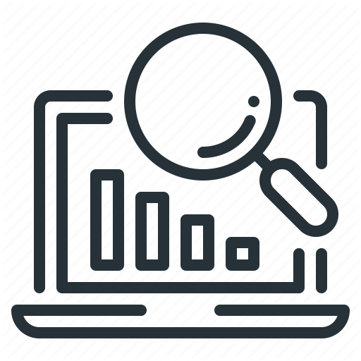 Case, Case Study, Chart, Laptop, Magnifier, Research, Study Icon