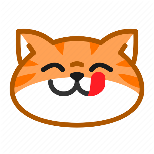 Cat, Cute, Delicious, Eat, Emoticon, Hungry, Lick Icon