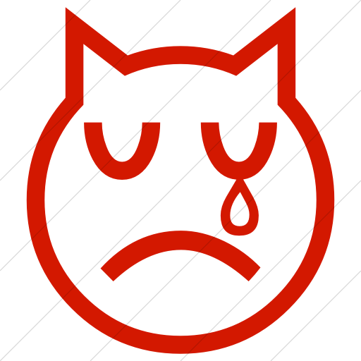 Simple Red Classic Emoticons Crying Cat Face Icon