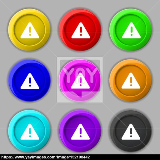 Exclamation Mark, Attention Caution Icon Sign Symbol On Nine