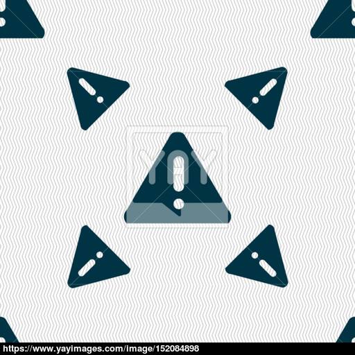 Exclamation Mark, Attention Caution Icon Sign Seamless Pattern