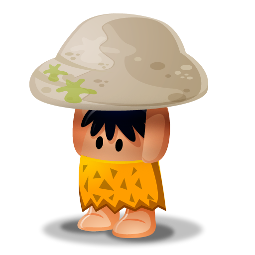Cartoon, Rock, Caveman Icon