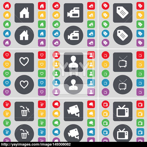 House, Film Camera, Tag, Heart, Avatar, Retro Tv, Trash Can, Cctv