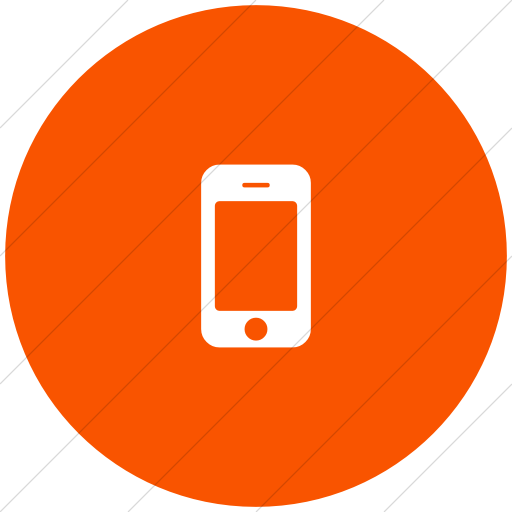 Flat Circle White On Orange Bootstrap Font Awesome