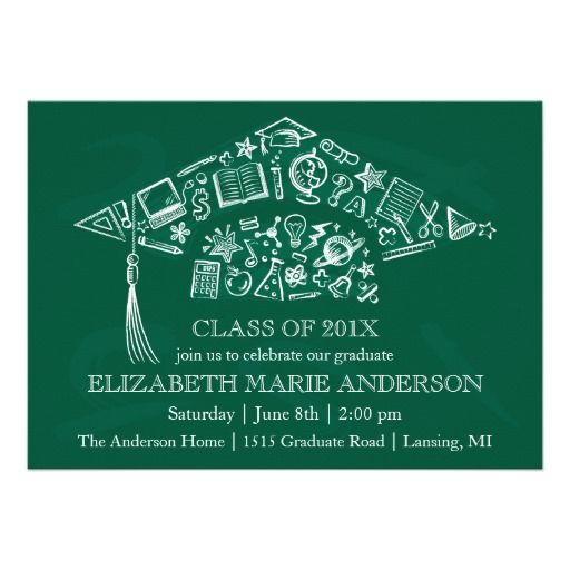 Chalkboard Graduation Cap Invitation Graduation
