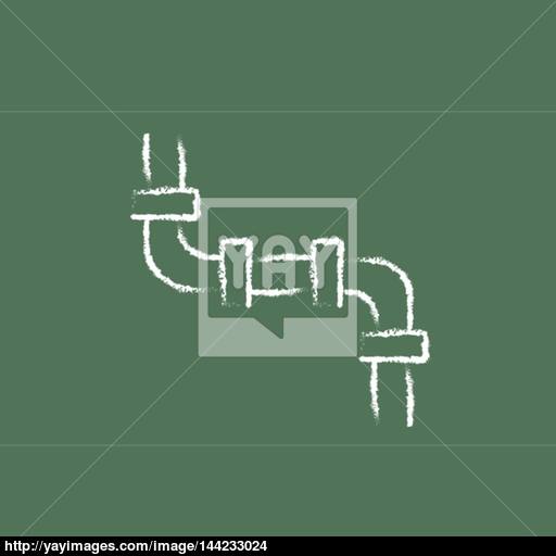 Water Pipeline Icon Drawn In Chalk Vector