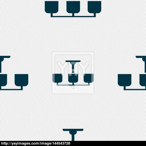 Chandelier Light Lamp Icon Sign Seamless Abstract Background