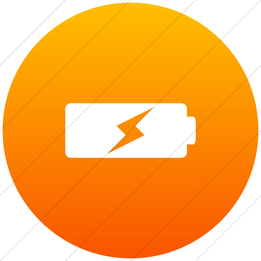 Flat Circle White On Orange Gradient Raphael Battery