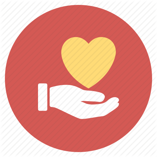 Charity, Hand, Heart, Help, Love, Palm, Support Icon