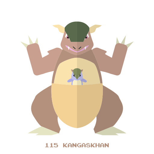 Kangaskhan, Kanto, Normal, Pokemon Icon