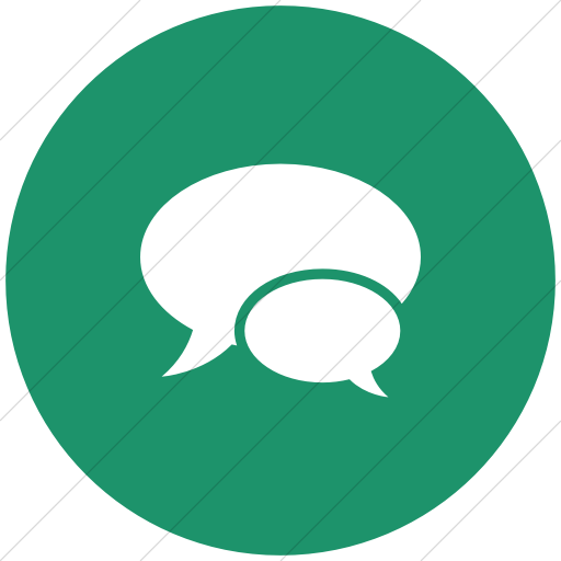 Flat Circle White On Aqua Raphael Bubble Chat Icon