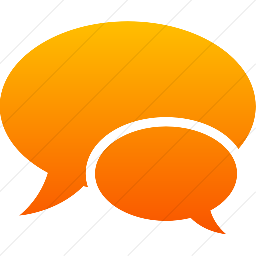 Simple Orange Gradient Raphael Bubble Chat Icon