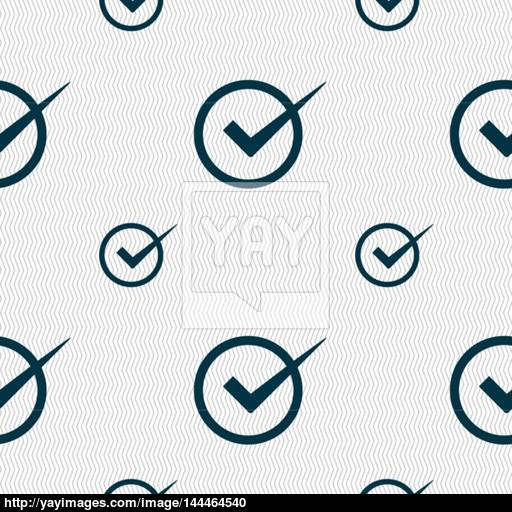Check Mark Sign Icon Checkbox Button Seamless Pattern