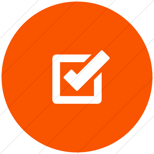 Flat Circle White On Orange Foundation Checkbox Icon
