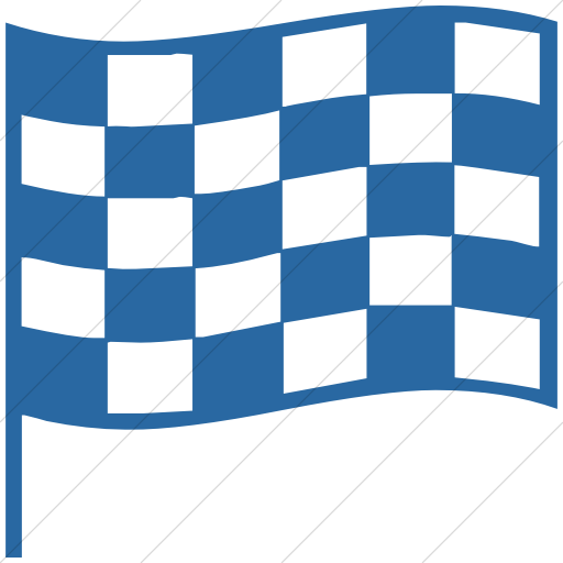 Simple Blue Classica Chequered Flag Icon