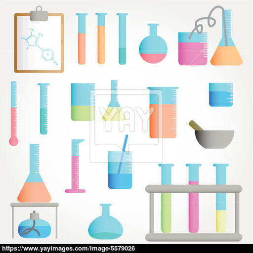Chemical Test Tubes Icons Illustration Vector Vector