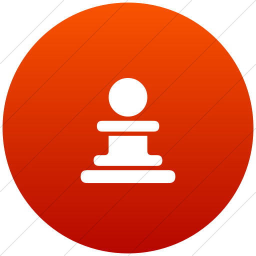 Flat Circle White On Red Gradient Classica Pawn Chess