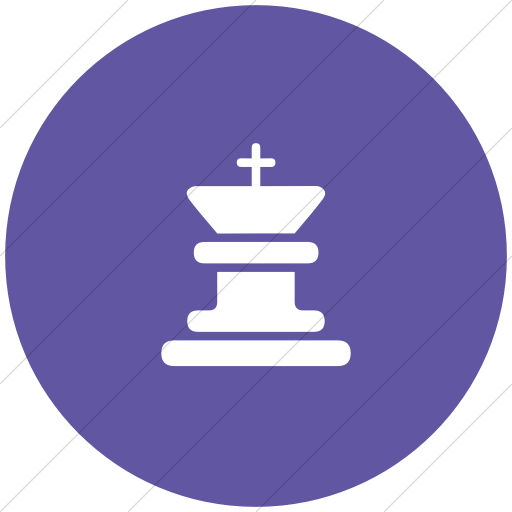 Flat Circle White On Purple Classica King Chess Piece Icon