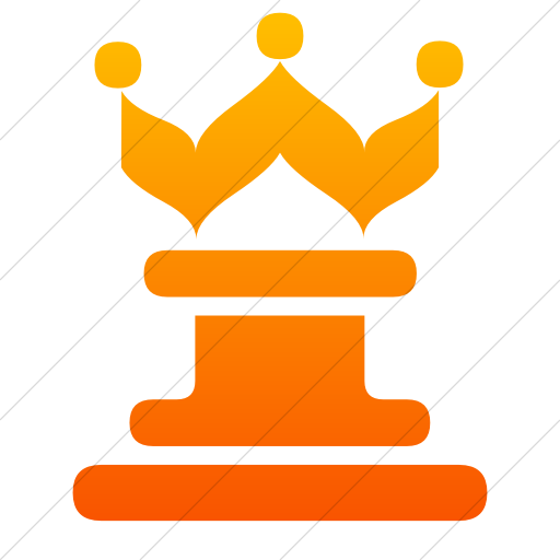 Simple Orange Gradient Classica Queen Chess Piece Icon
