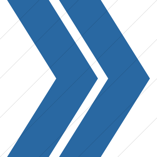Simple Blue Classic Arrows Double Chevron Right Icon