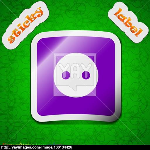 Electric Plug, Power Energy Icon Sign Symbol Chic Colored Sticky