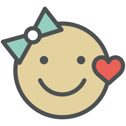 Icono Chica, Sonriente Gratis De Flat Line Valentine Icons