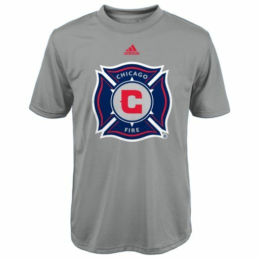 Youth Chicago Fire Primary Logo Climalite Gray T Shirt Mls Adidas