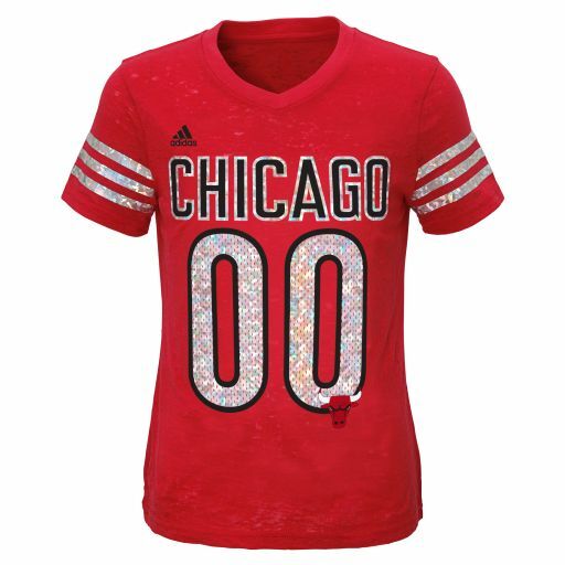 Youth Girls Chicago Bulls Football Jersey T Shirt Nba Adidas