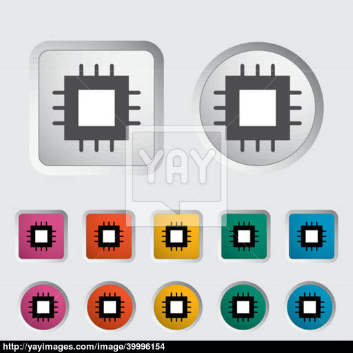Electronic Chip Icon Vector
