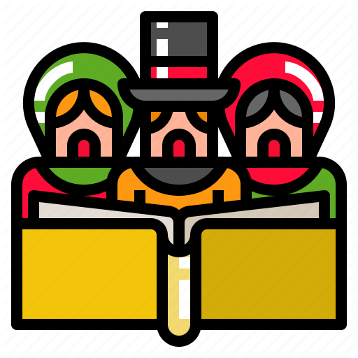 Carolers, Choir, Christmas, Music, Song Icon