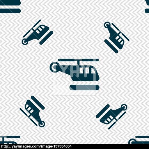 Helicopter Icon Sign Seamless Pattern With Geometric Texture