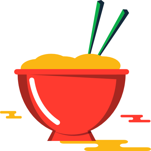 Chinese Food, Food, Japanese Food, Rice, Bowl, Chopsticks Icon