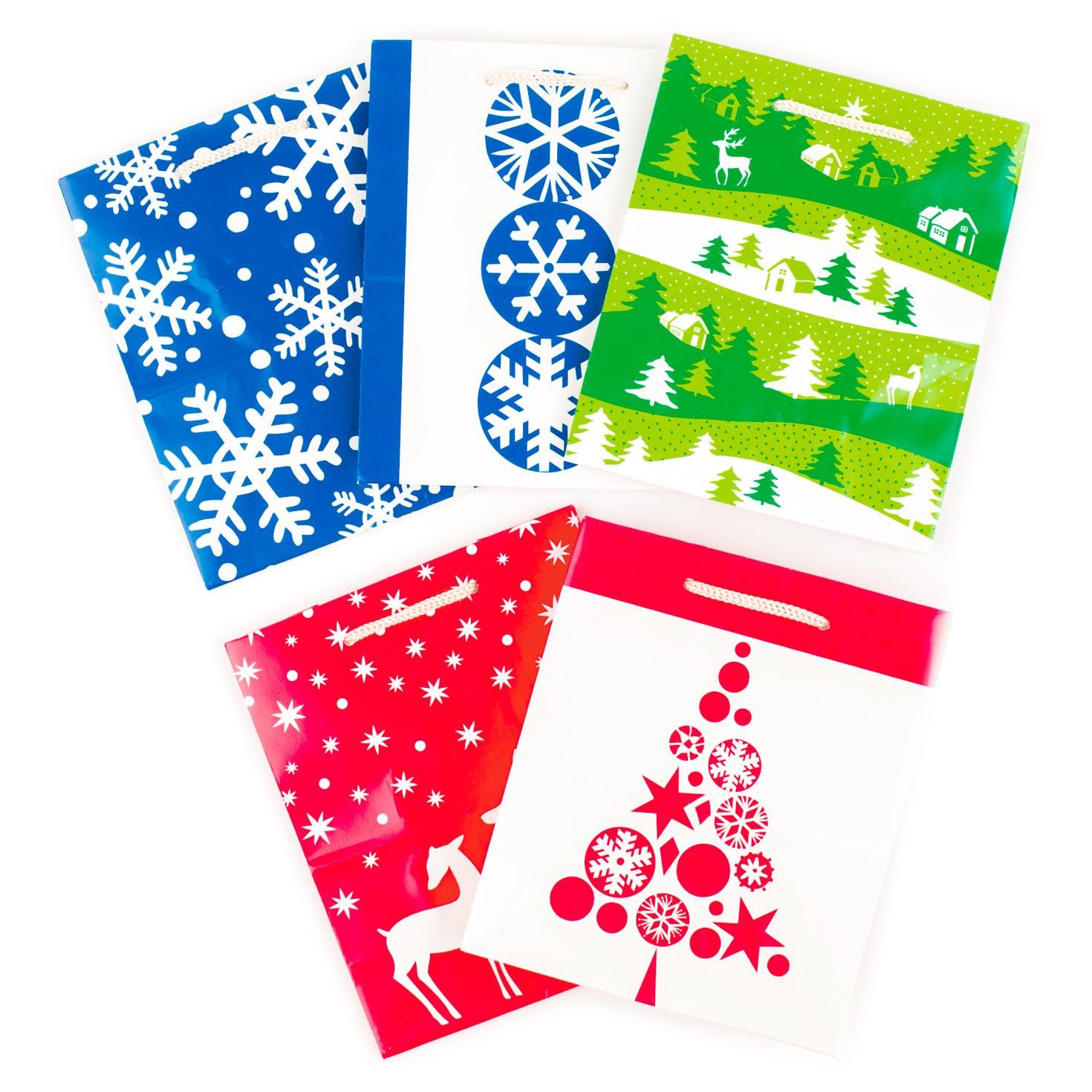 Christmas Icons Pack Xl, Large, Medium And Small Gift Bags