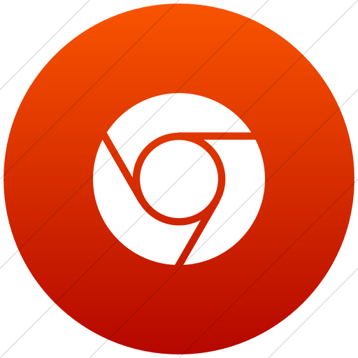 Flat Circle White On Red Gradient Raphael Chrome Icon