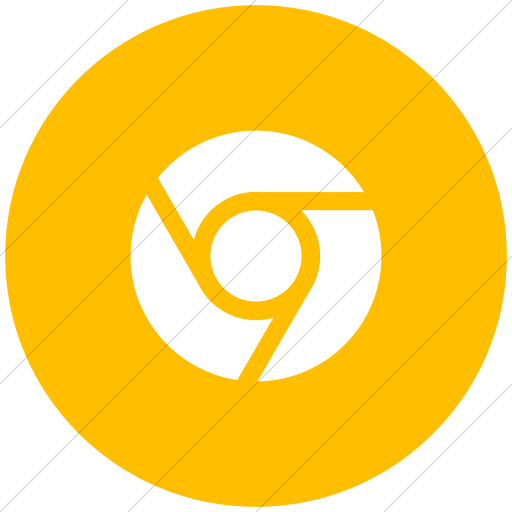 Flat Circle White On Yellow Social Media Chrome Icon