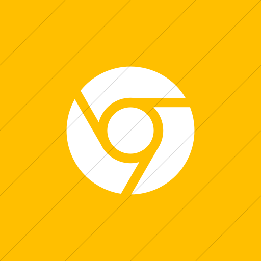 Flat Square White On Yellow Social Media Chrome Icon