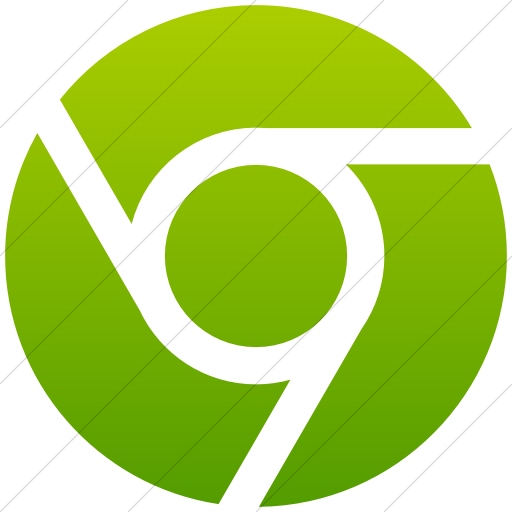 Simple Green Gradient Social Media Chrome Icon