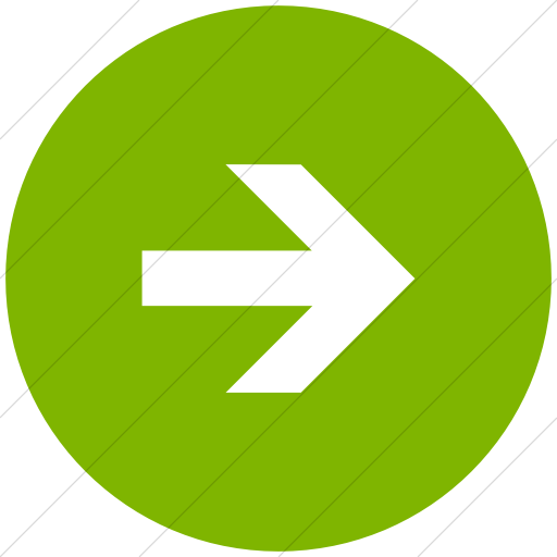 Flat Circle White On Green Aiga Right Arrow Icon