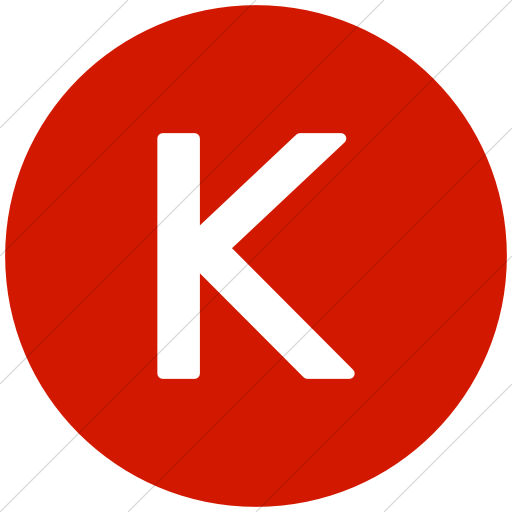 Flat Circle White On Red Alphanumerics Uppercase Letter