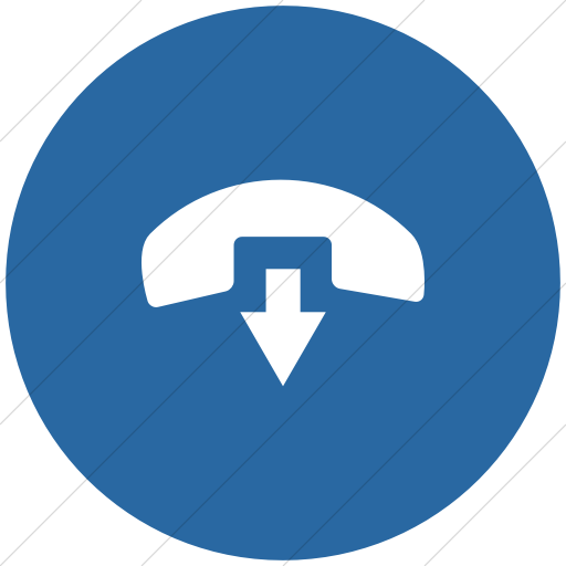 Flat Circle White On Blue Raphael Phone Hang Up Icon