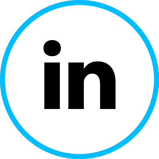 Linkedin Free Social Media Blue Round Outline Icon Design