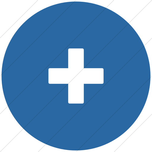 Flat Circle White On Blue Foundation Plus Icon
