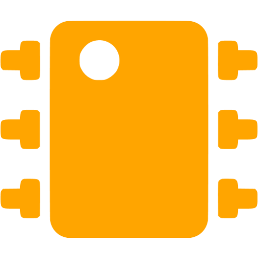 Orange Integrated Circuit Icon