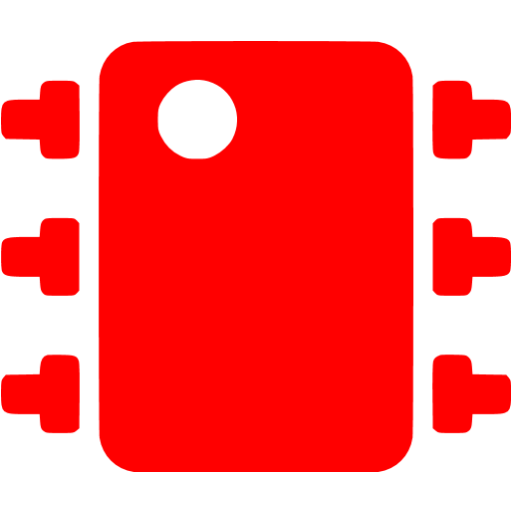 Red Integrated Circuit Icon