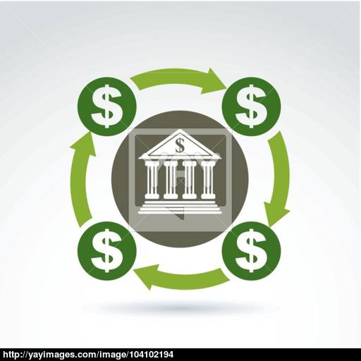 Vector Banking Symbol, Financial System Icon Circulation Of Mon