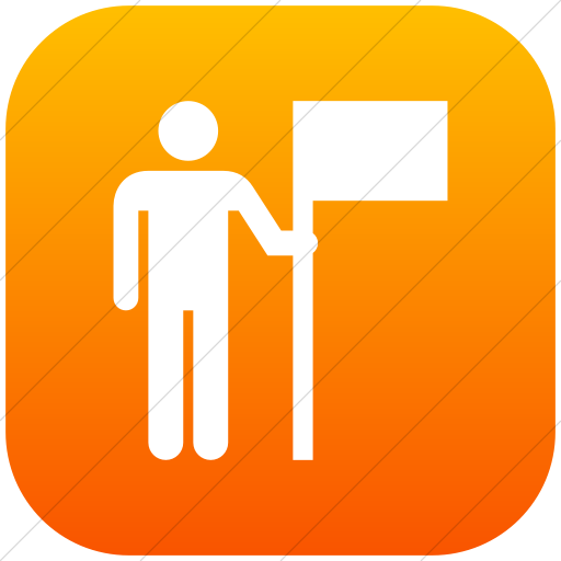 Flat Rounded Square White On Orange Gradient Iconathon