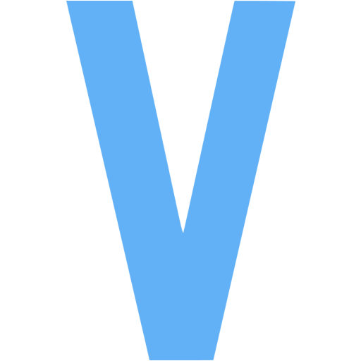 Tropical Blue Letter V Icon