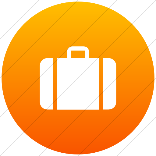 Flat Circle White On Orange Gradient Aiga Baggage Claim